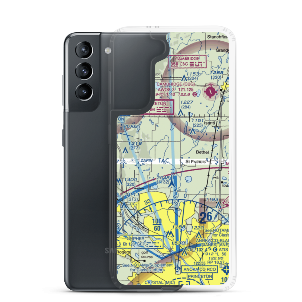 Becker Personal Airport (MY43) VFR Sectional Samsung Case Samsung Galaxy S21 model shown