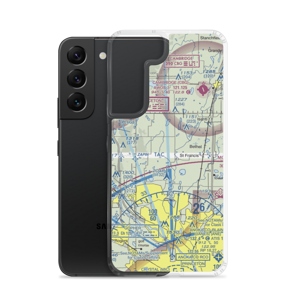 Becker Personal Airport (MY43) VFR Sectional Samsung Case Samsung Galaxy S22 model shown
