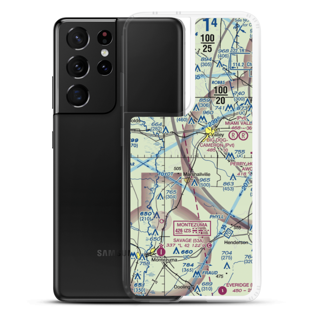Beckley Farms Airport (1GE4) VFR Sectional Samsung Case Samsung Galaxy S21 Ultra model shown