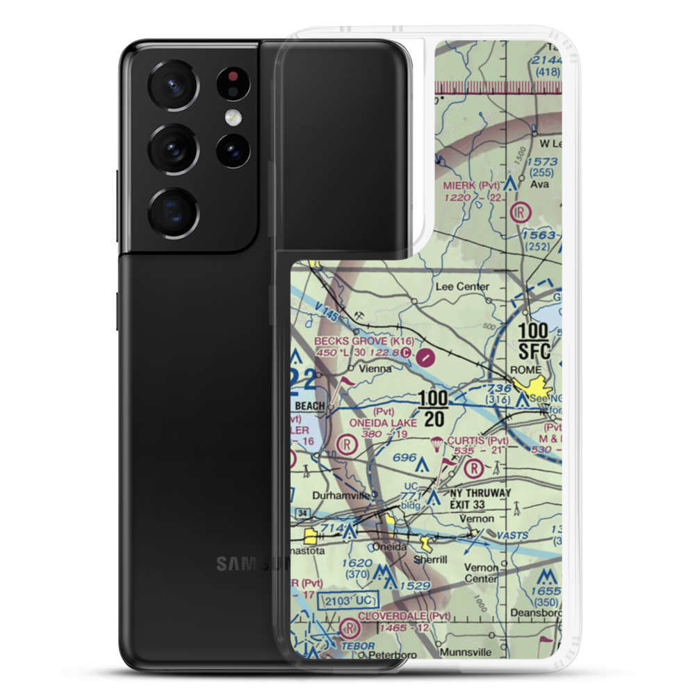 Becks Grove Airport (K16) VFR Sectional Samsung Case Samsung Galaxy S21 Ultra model shown