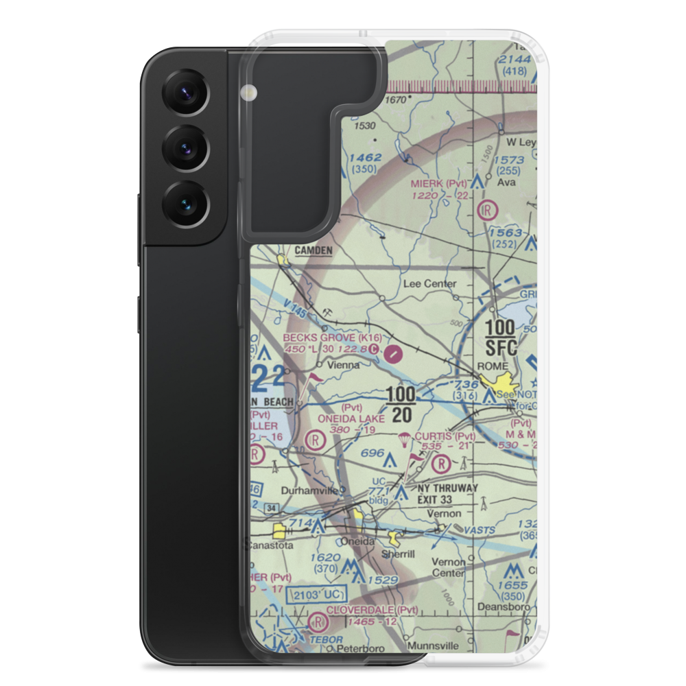 Becks Grove Airport (K16) VFR Sectional Samsung Case Samsung Galaxy S22 Plus model shown