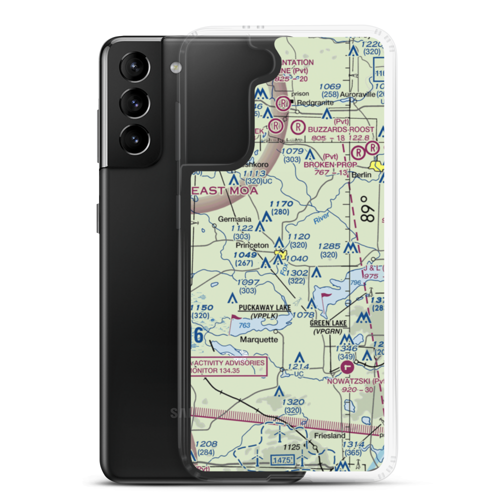 Bed-Ah-Wick Field (1WI3) VFR Sectional Samsung Case Samsung Galaxy S21 Plus model shown