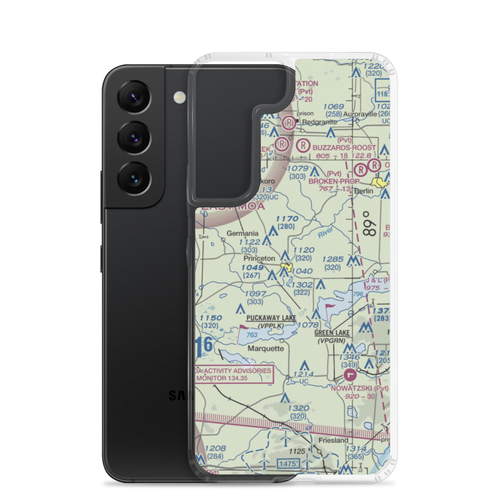 Bed-Ah-Wick Field (1WI3) VFR Sectional Samsung Case Samsung Galaxy S22 model shown