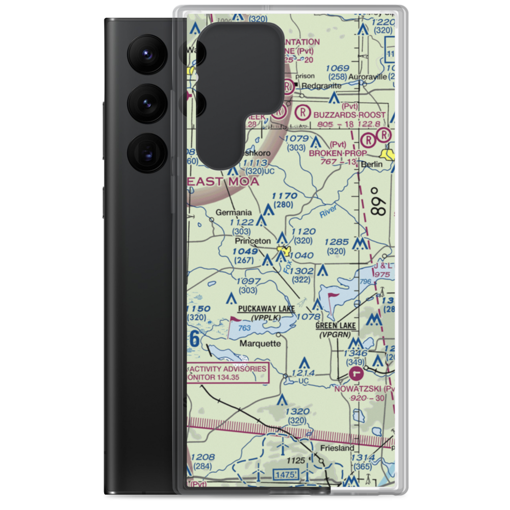 Bed-Ah-Wick Field (1WI3) VFR Sectional Samsung Case Samsung Galaxy S22 Ultra model shown