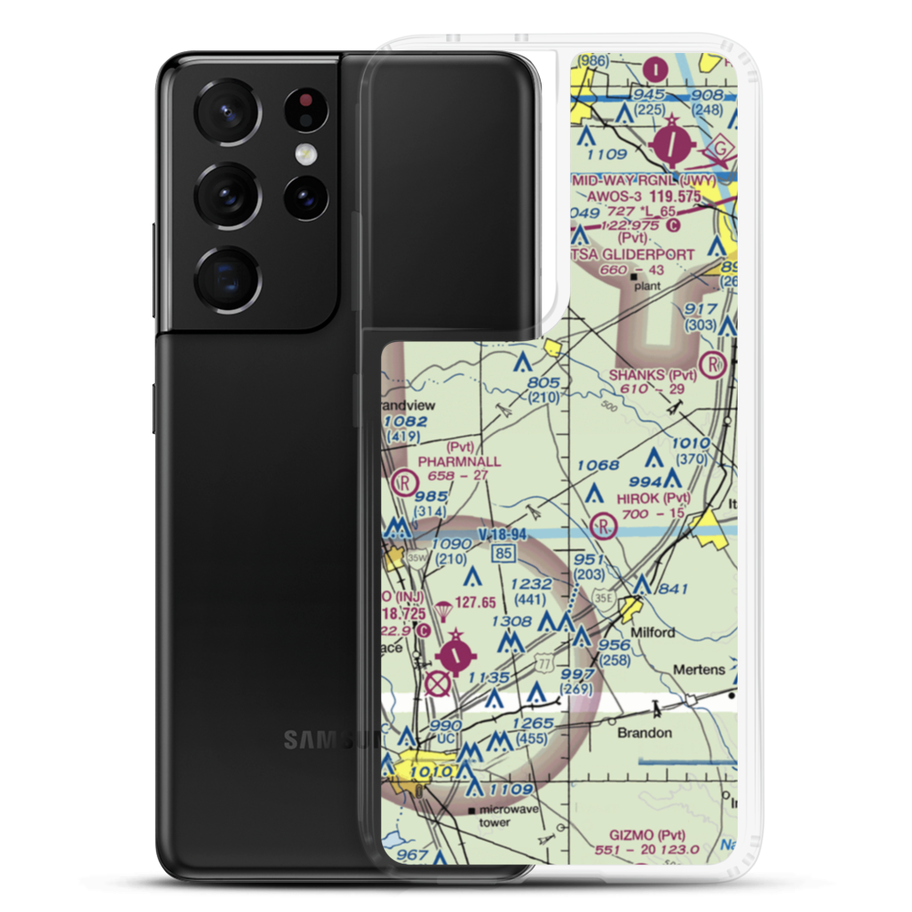 Bee Creek Airport (34TE) VFR Sectional Samsung Case Samsung Galaxy S21 Ultra model shown