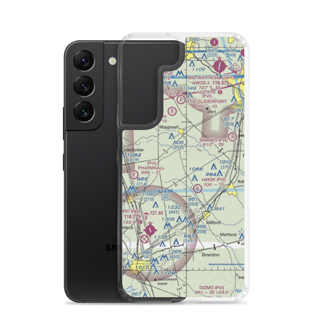 Bee Creek Airport (34TE) VFR Sectional Samsung Case Samsung Galaxy S22 model shown