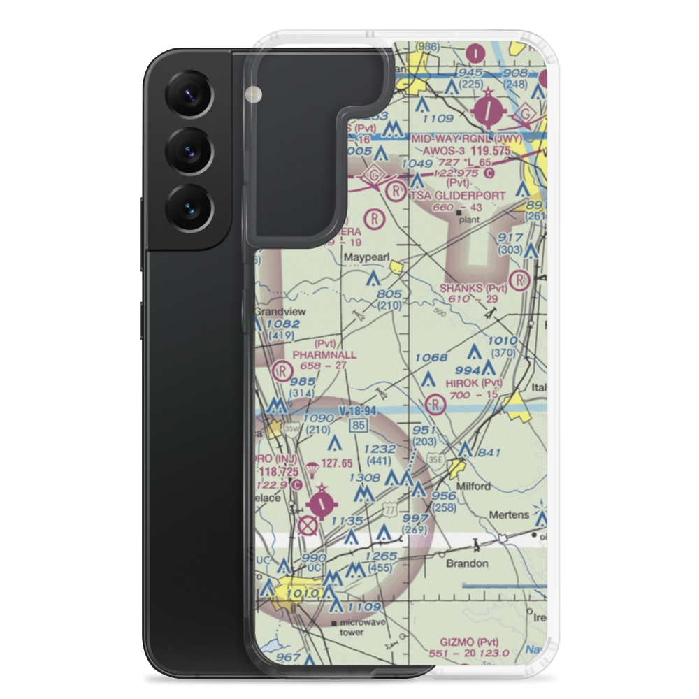Bee Creek Airport (34TE) VFR Sectional Samsung Case Samsung Galaxy S22 Plus model shown