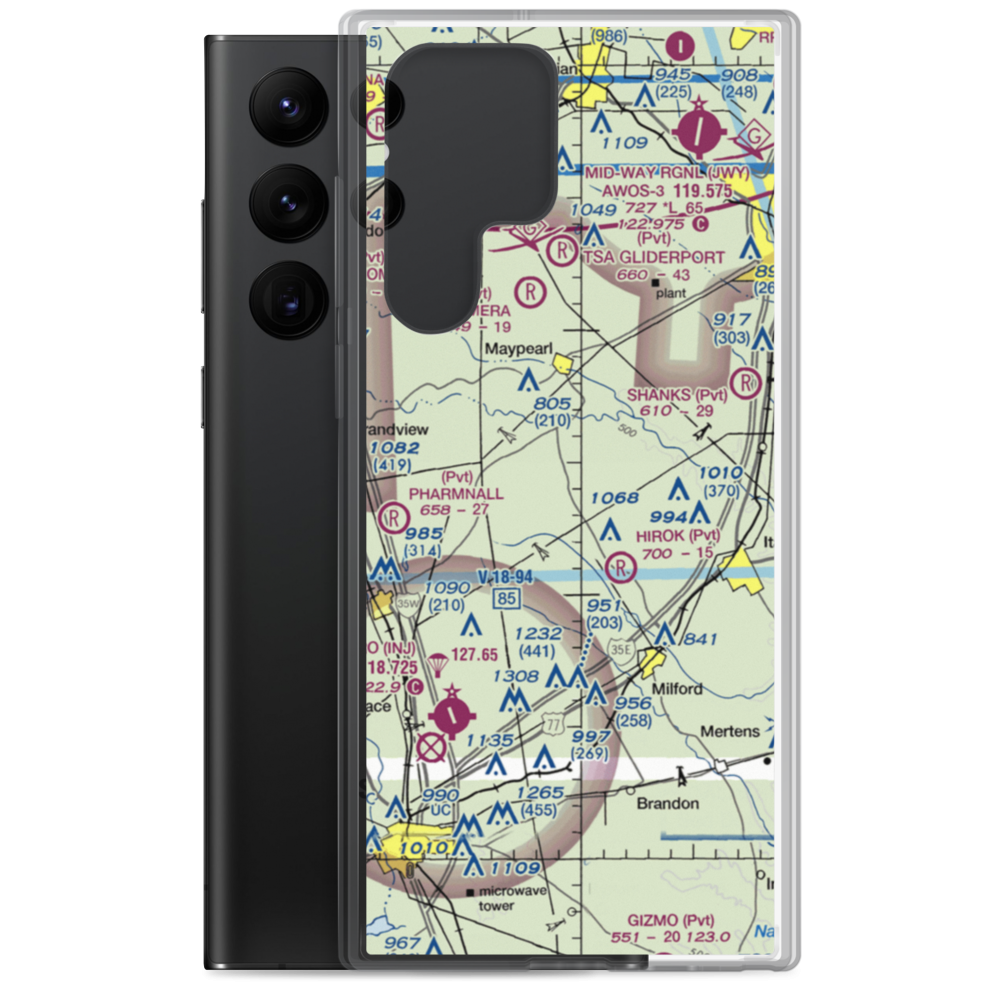 Bee Creek Airport (34TE) VFR Sectional Samsung Case Samsung Galaxy S22 Ultra model shown