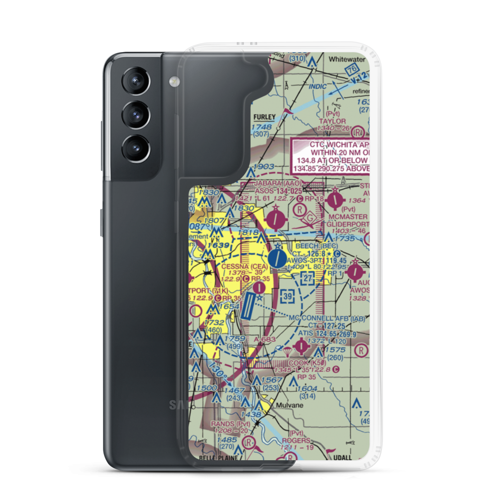 Beech Factory Airport (BEC) VFR Sectional Samsung Case Samsung Galaxy S21 model shown