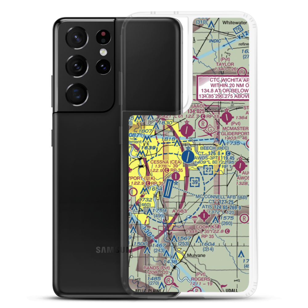 Beech Factory Airport (BEC) VFR Sectional Samsung Case Samsung Galaxy S21 Ultra model shown