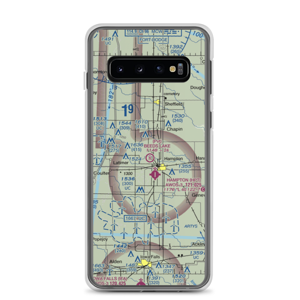 Beeds Lake Airport (IA31) VFR Sectional Samsung Case Samsung Galaxy S10 model shown