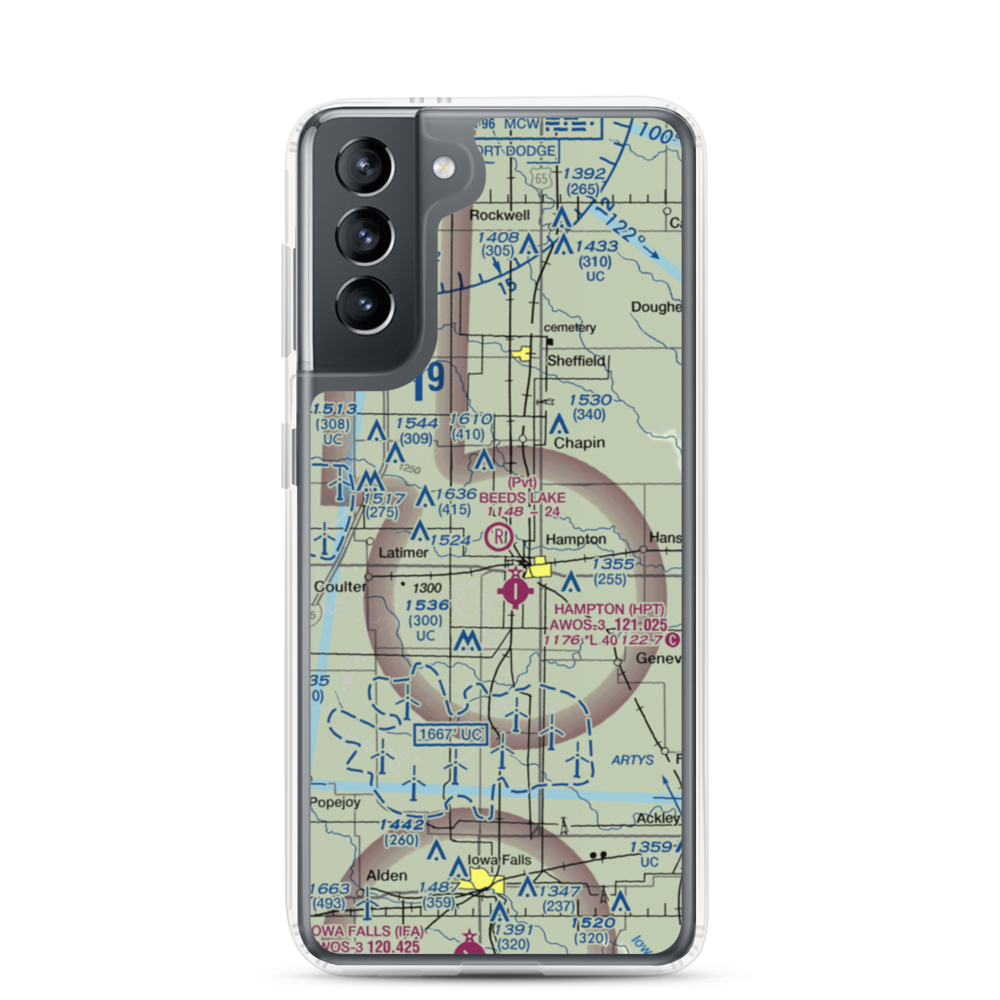Beeds Lake Airport (IA31) VFR Sectional Samsung Case Samsung Galaxy S21 model shown