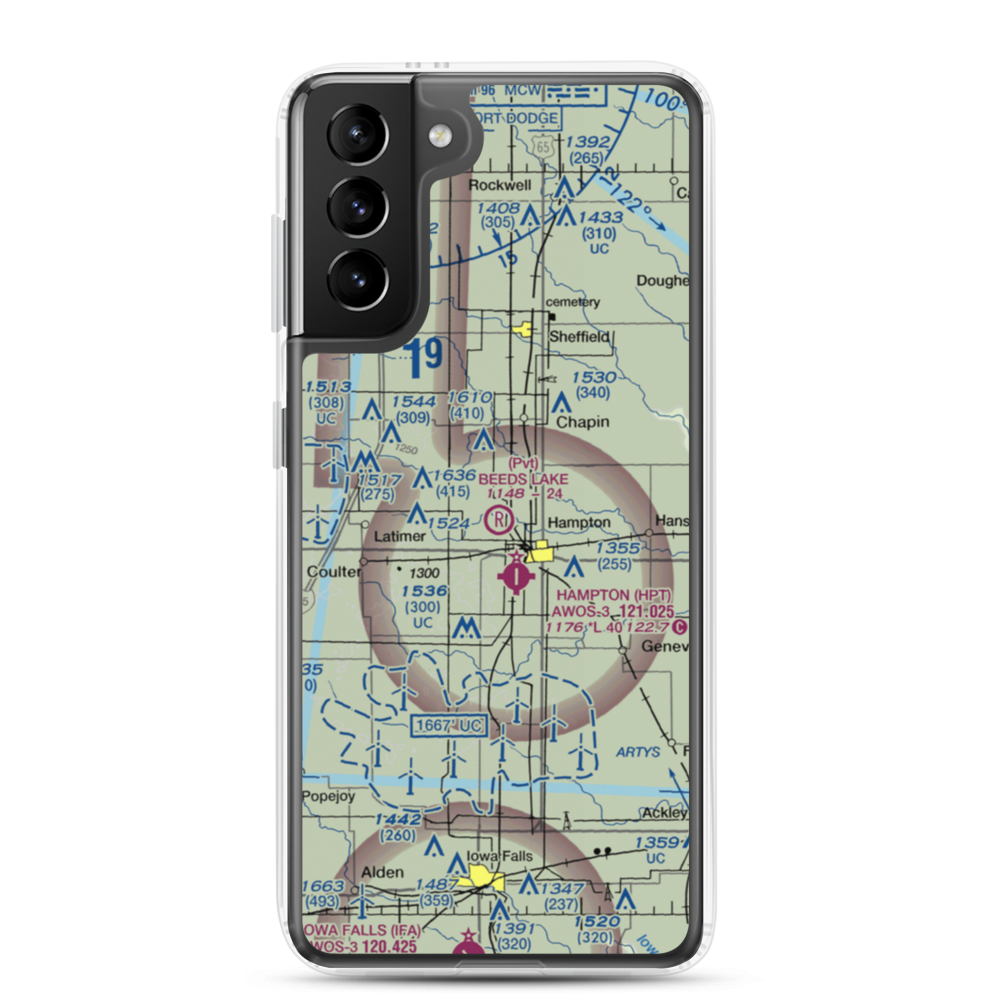Beeds Lake Airport (IA31) VFR Sectional Samsung Case Samsung Galaxy S21 Plus model shown
