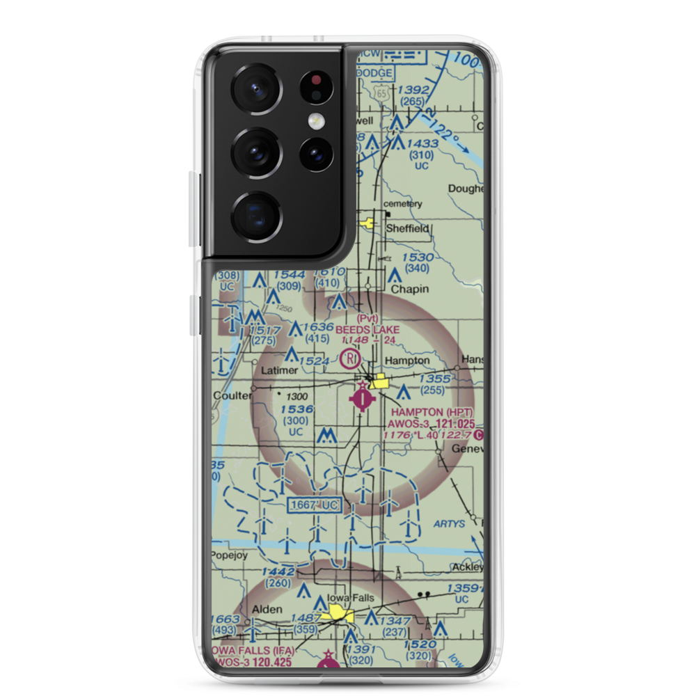 Beeds Lake Airport (IA31) VFR Sectional Samsung Case Samsung Galaxy S21 Ultra model shown