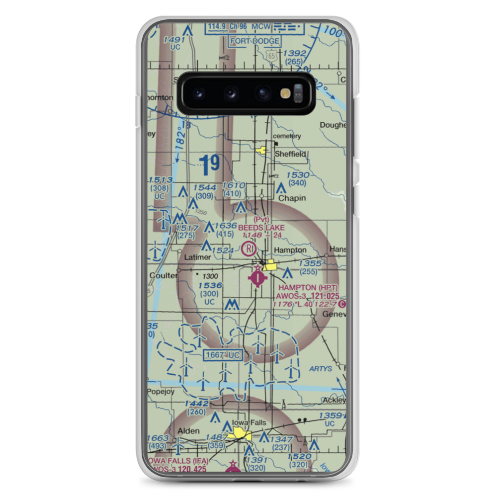 Beeds Lake Airport (IA31) VFR Sectional Samsung Case Samsung Galaxy S10+ model shown