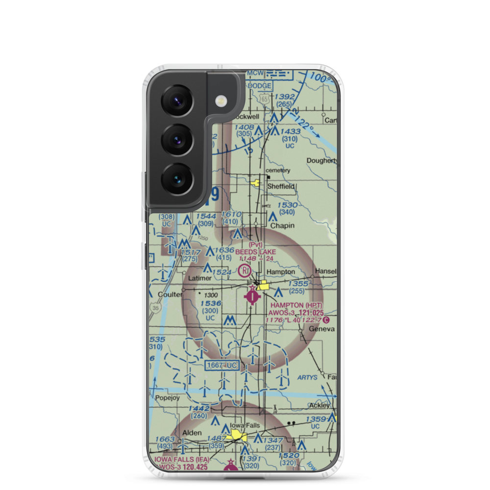 Beeds Lake Airport (IA31) VFR Sectional Samsung Case Samsung Galaxy S22 model shown