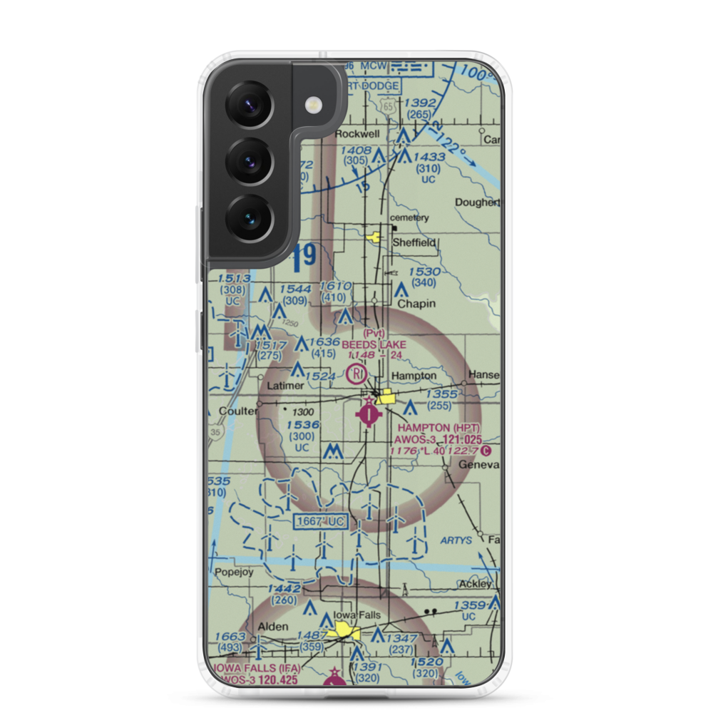 Beeds Lake Airport (IA31) VFR Sectional Samsung Case Samsung Galaxy S22 Plus model shown