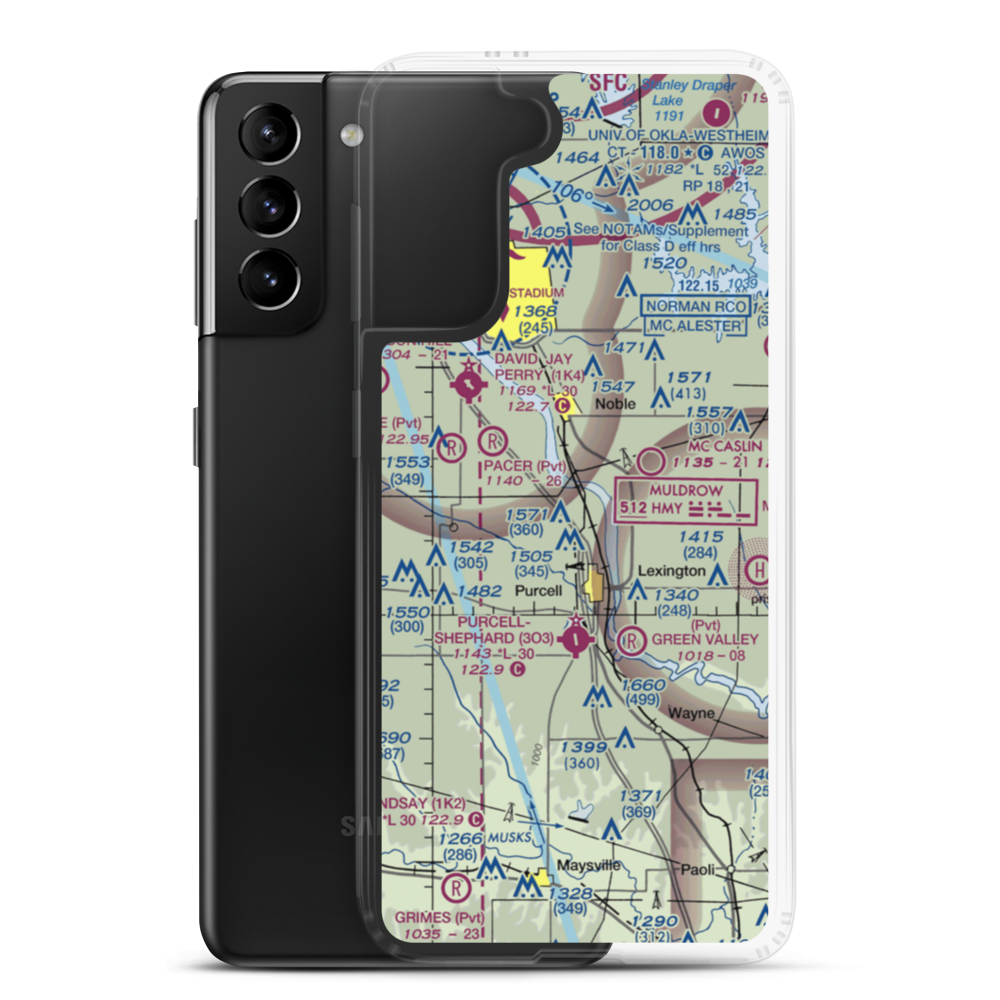 Beefor Ranch Airport (11OK) VFR Sectional Samsung Case Samsung Galaxy S21 Plus model shown