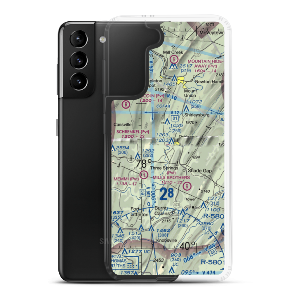 Beers Farm Airport (PN73) VFR Sectional Samsung Case Samsung Galaxy S21 Plus model shown