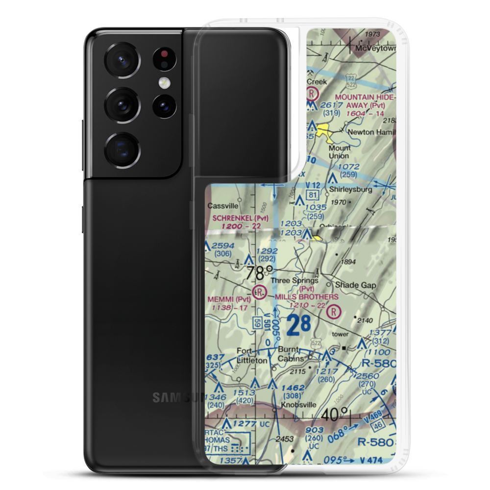 Beers Farm Airport (PN73) VFR Sectional Samsung Case Samsung Galaxy S21 Ultra model shown