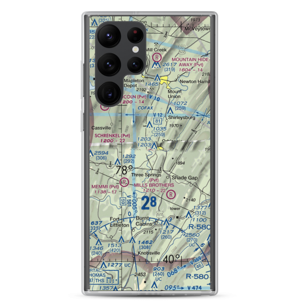 Beers Farm Airport (PN73) VFR Sectional Samsung Case Samsung Galaxy S22 Ultra model shown