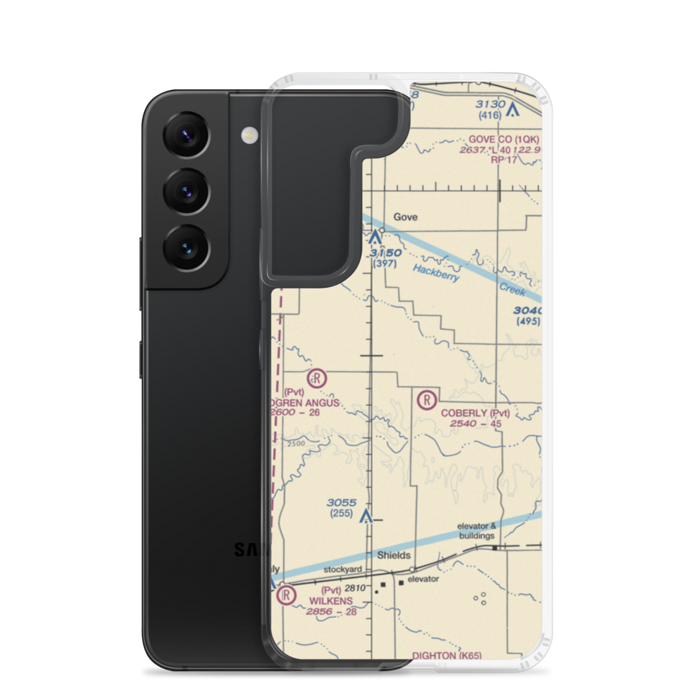 Beesley Farms Airport (SN66) VFR Sectional Samsung Case Samsung Galaxy S22 model shown