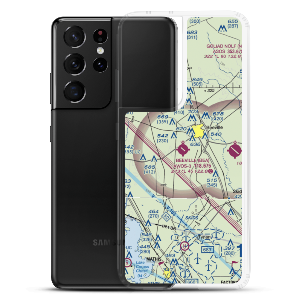 Beeville Municipal Airport (BEA) VFR Sectional Samsung Case Samsung Galaxy S21 Ultra model shown