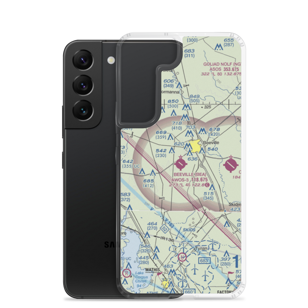 Beeville Municipal Airport (BEA) VFR Sectional Samsung Case Samsung Galaxy S22 model shown