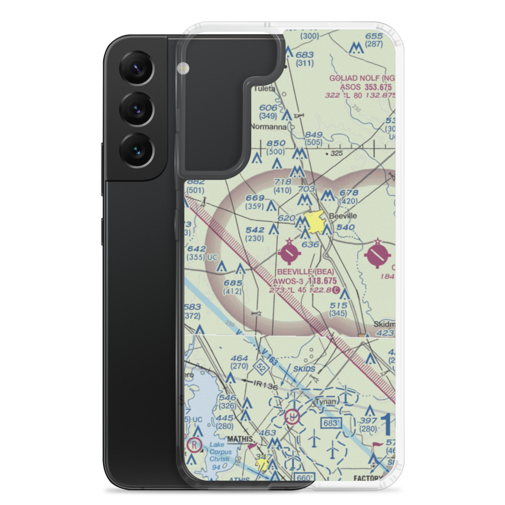 Beeville Municipal Airport (BEA) VFR Sectional Samsung Case Samsung Galaxy S22 Plus model shown