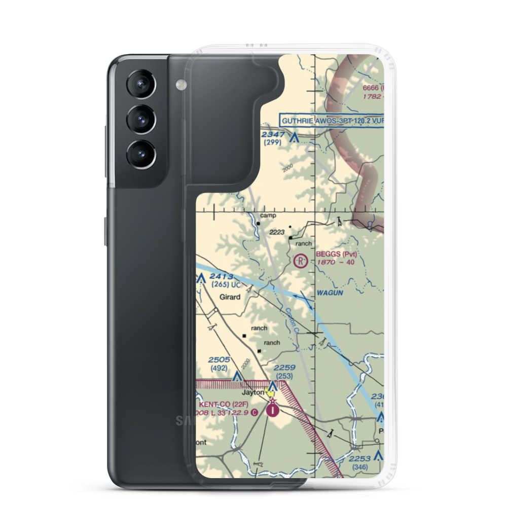 Beggs Ranch Airport (1TX3) VFR Sectional Samsung Case Samsung Galaxy S21 model shown