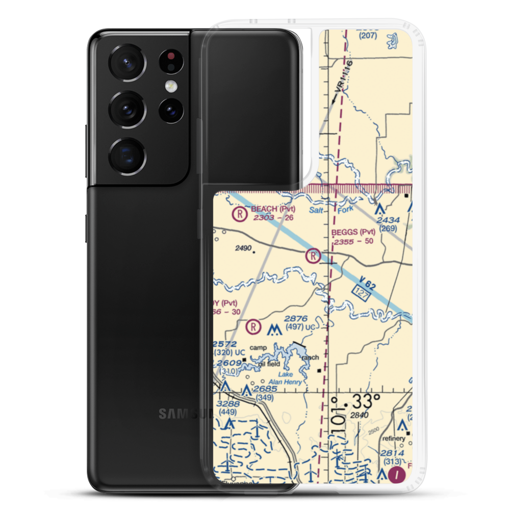 Beggs Ranch Airport (9TX6) VFR Sectional Samsung Case Samsung Galaxy S21 Ultra model shown