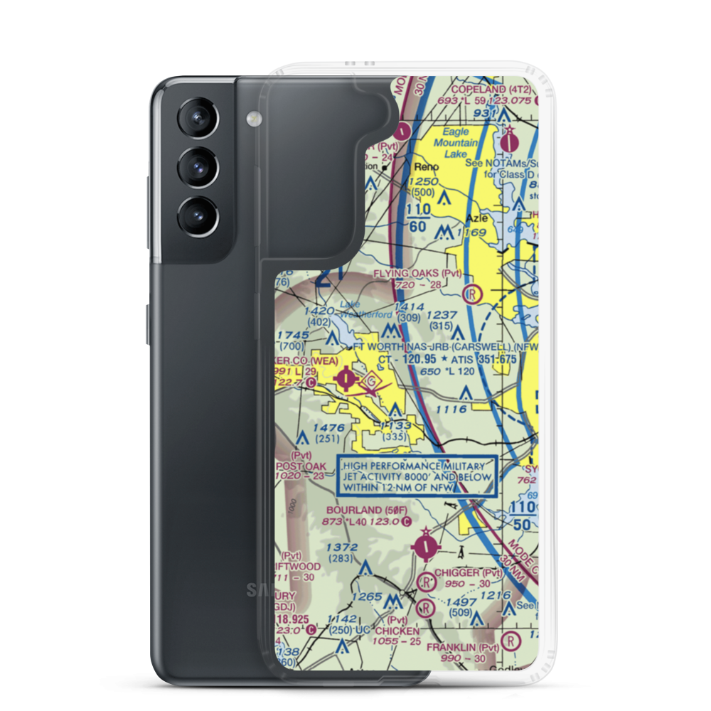 Beggs Ranch/Aledo/ Airport (TX15) VFR Sectional Samsung Case Samsung Galaxy S21 model shown