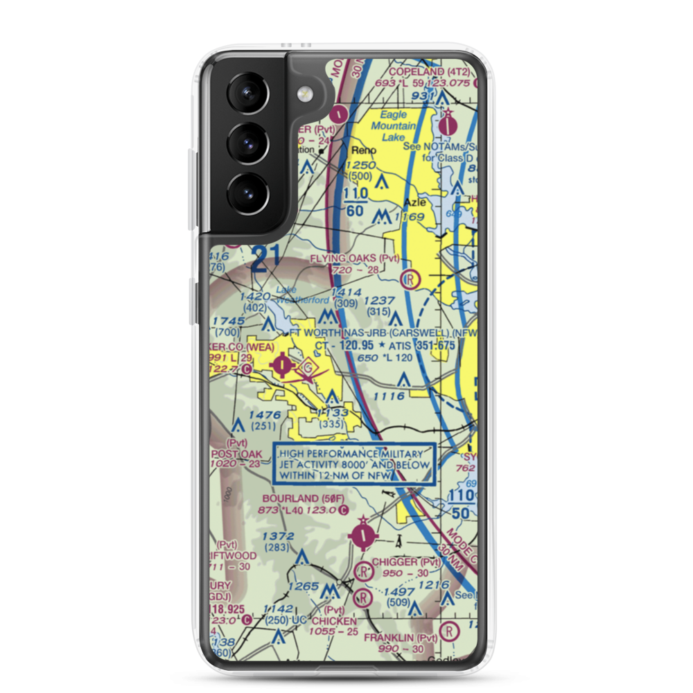 Beggs Ranch/Aledo/ Airport (TX15) VFR Sectional Samsung Case Samsung Galaxy S21 Plus model shown