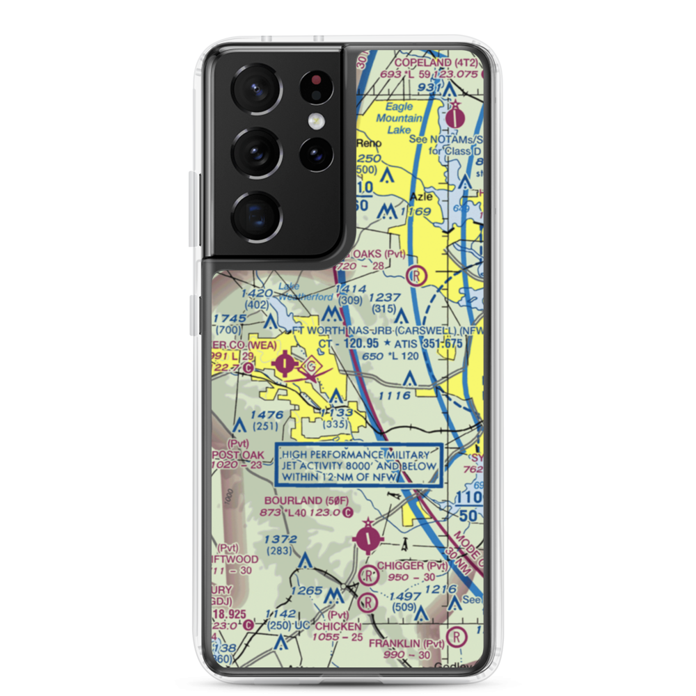 Beggs Ranch/Aledo/ Airport (TX15) VFR Sectional Samsung Case Samsung Galaxy S21 Ultra model shown