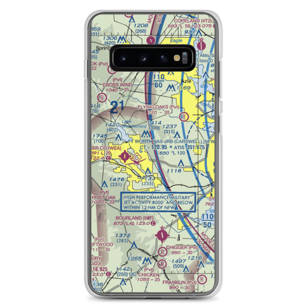Beggs Ranch/Aledo/ Airport (TX15) VFR Sectional Samsung Case Samsung Galaxy S10+ model shown