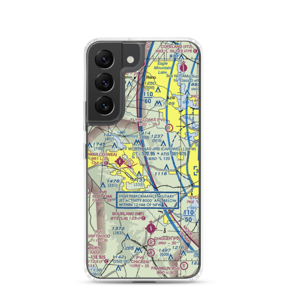 Beggs Ranch/Aledo/ Airport (TX15) VFR Sectional Samsung Case Samsung Galaxy S22 model shown