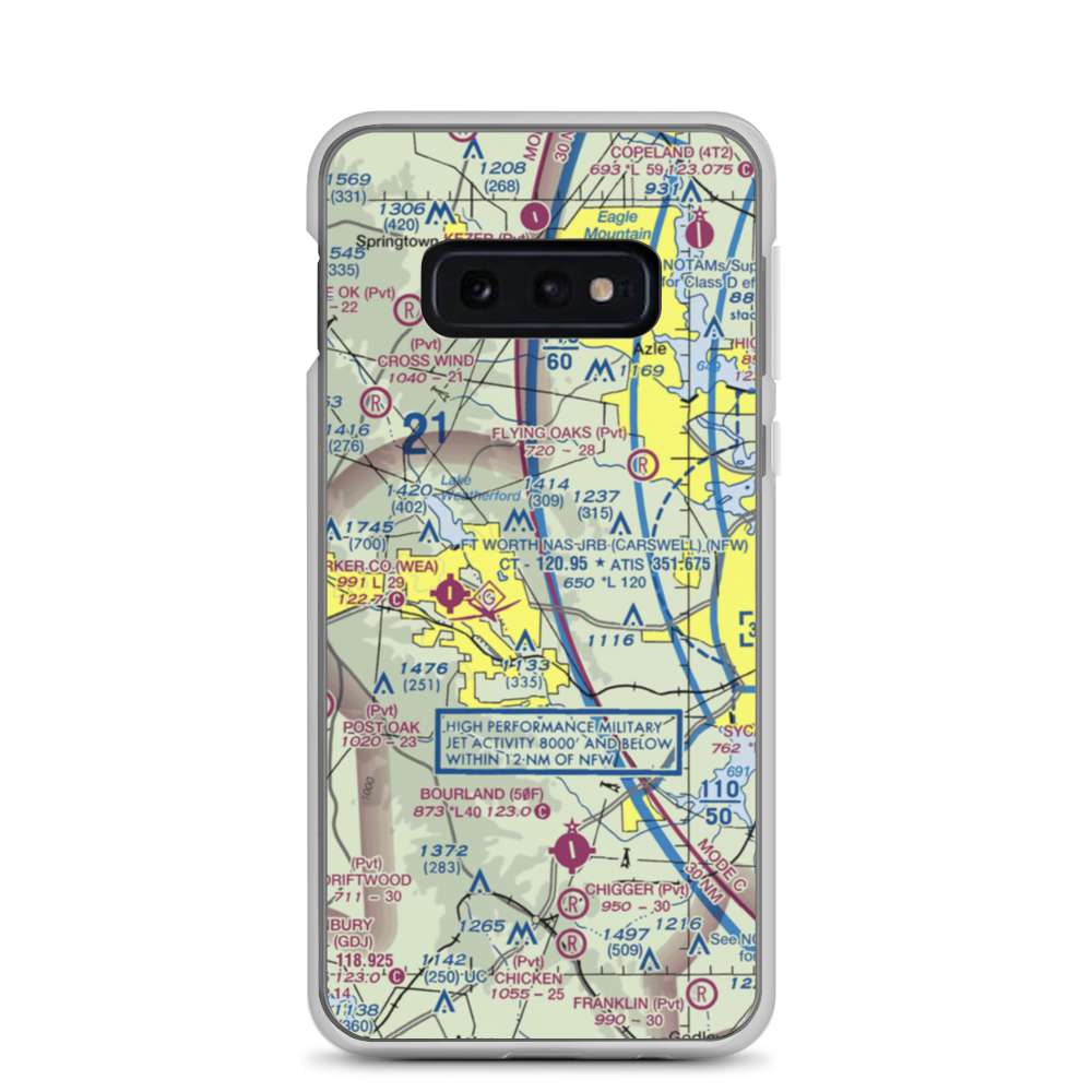 Beggs Ranch/Aledo/ Airport (TX15) VFR Sectional Samsung Case Samsung Galaxy S10e model shown