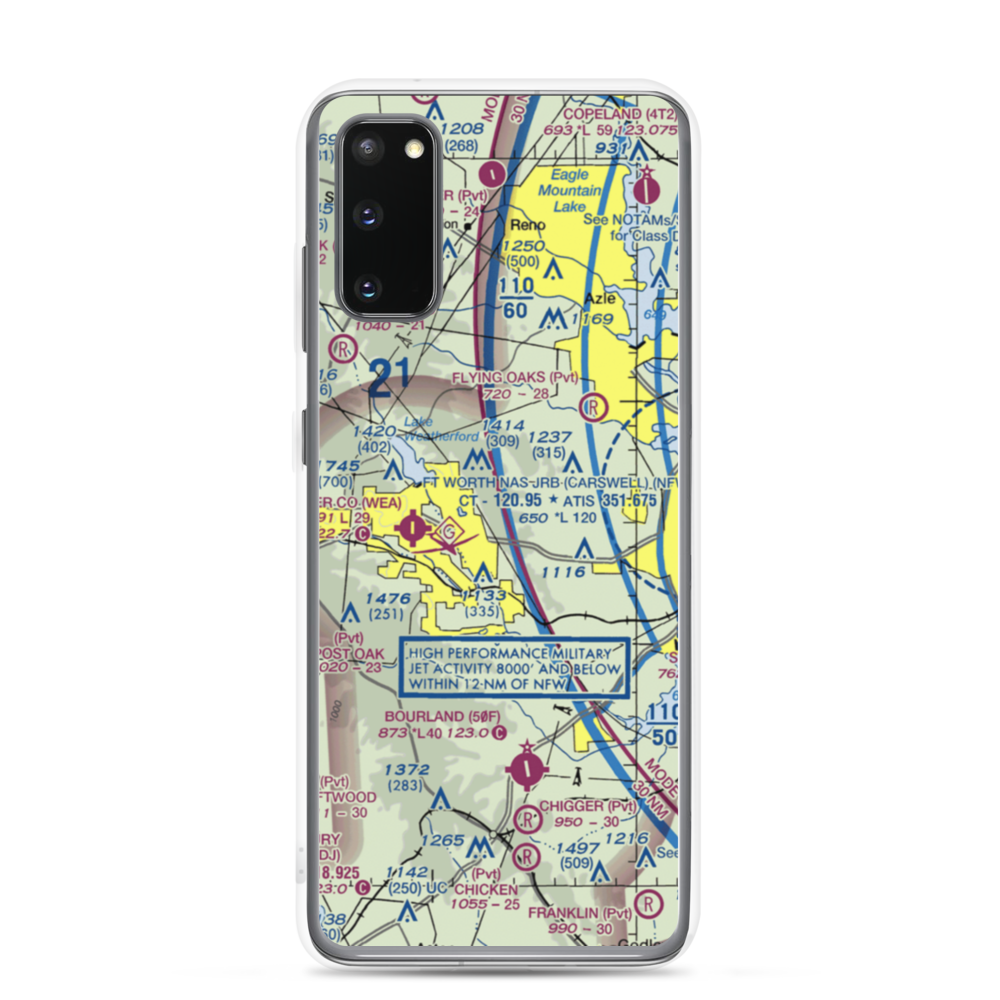 Beggs Ranch/Aledo/ Airport (TX15) VFR Sectional Samsung Case Samsung Galaxy S20 model shown