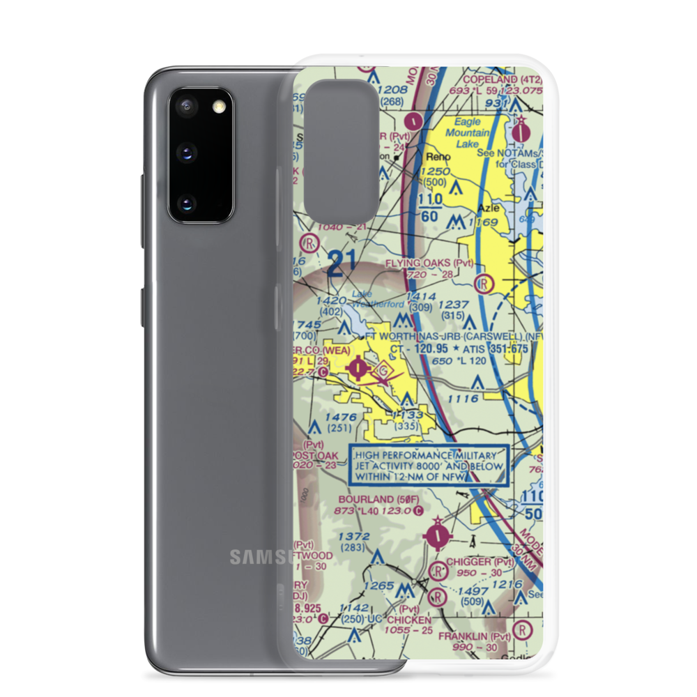 Beggs Ranch/Aledo/ Airport (TX15) VFR Sectional Samsung Case Samsung Galaxy S20 model shown