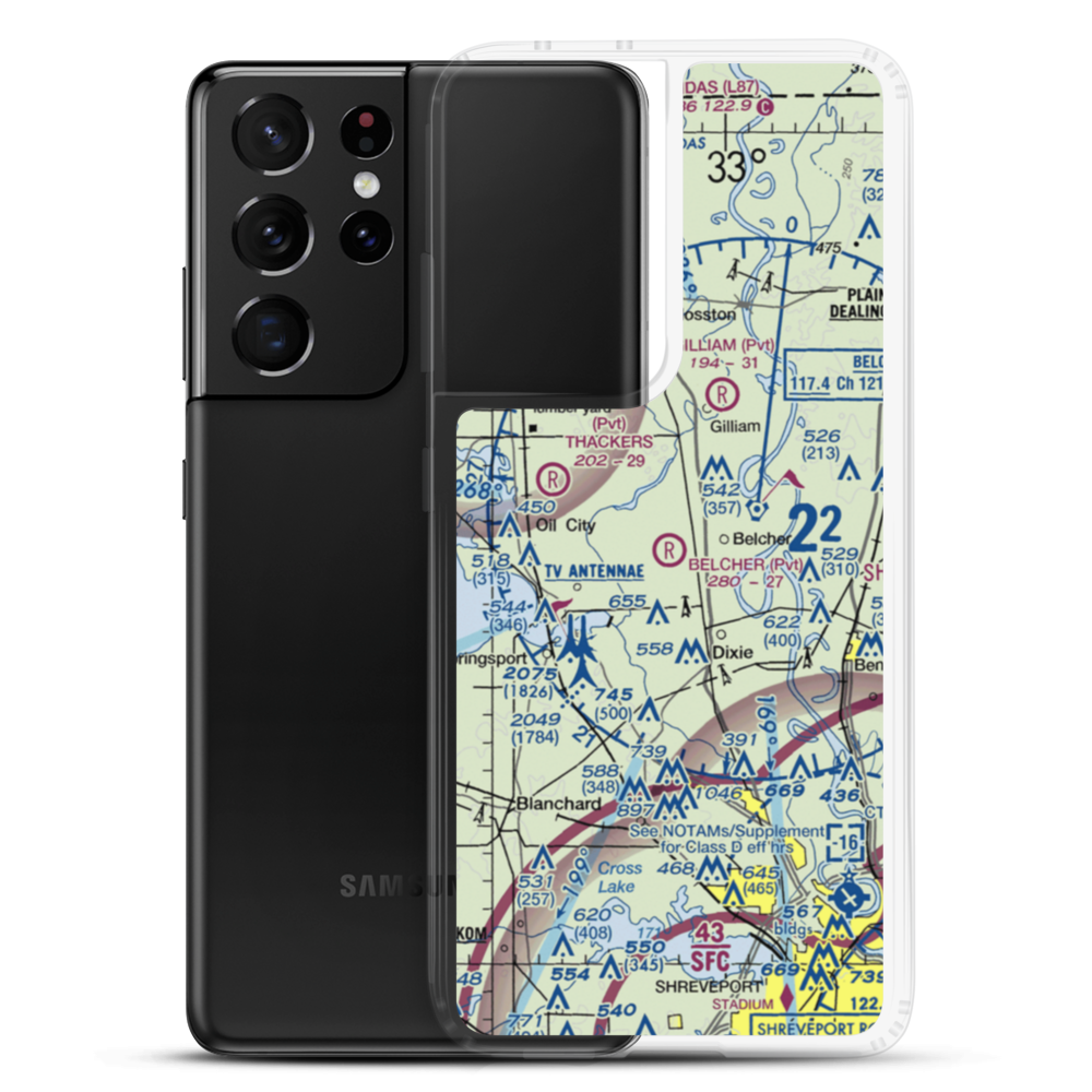 Belcher Airpatch Airport (0LA3) VFR Sectional Samsung Case Samsung Galaxy S21 Ultra model shown