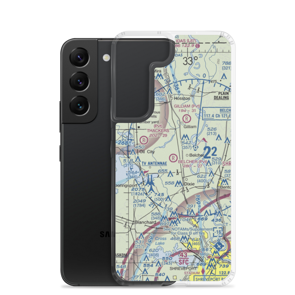 Belcher Airpatch Airport (0LA3) VFR Sectional Samsung Case Samsung Galaxy S22 model shown