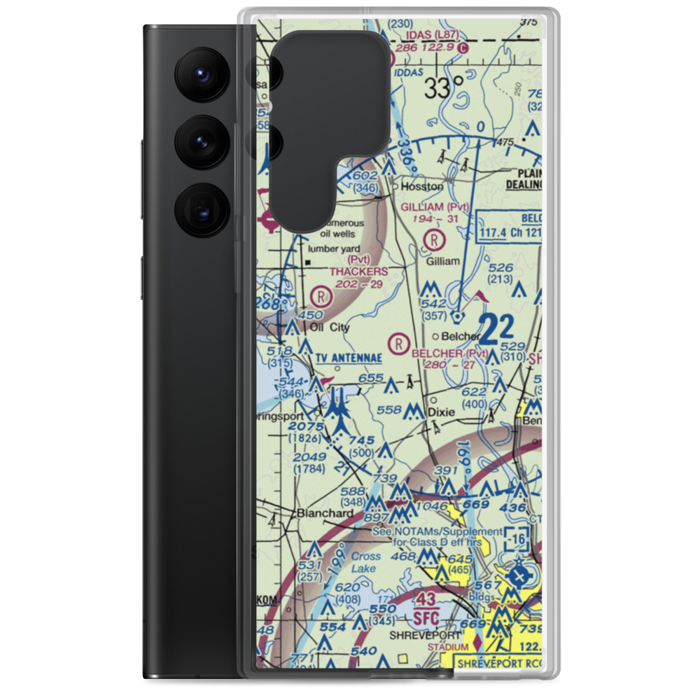 Belcher Airpatch Airport (0LA3) VFR Sectional Samsung Case Samsung Galaxy S22 Ultra model shown