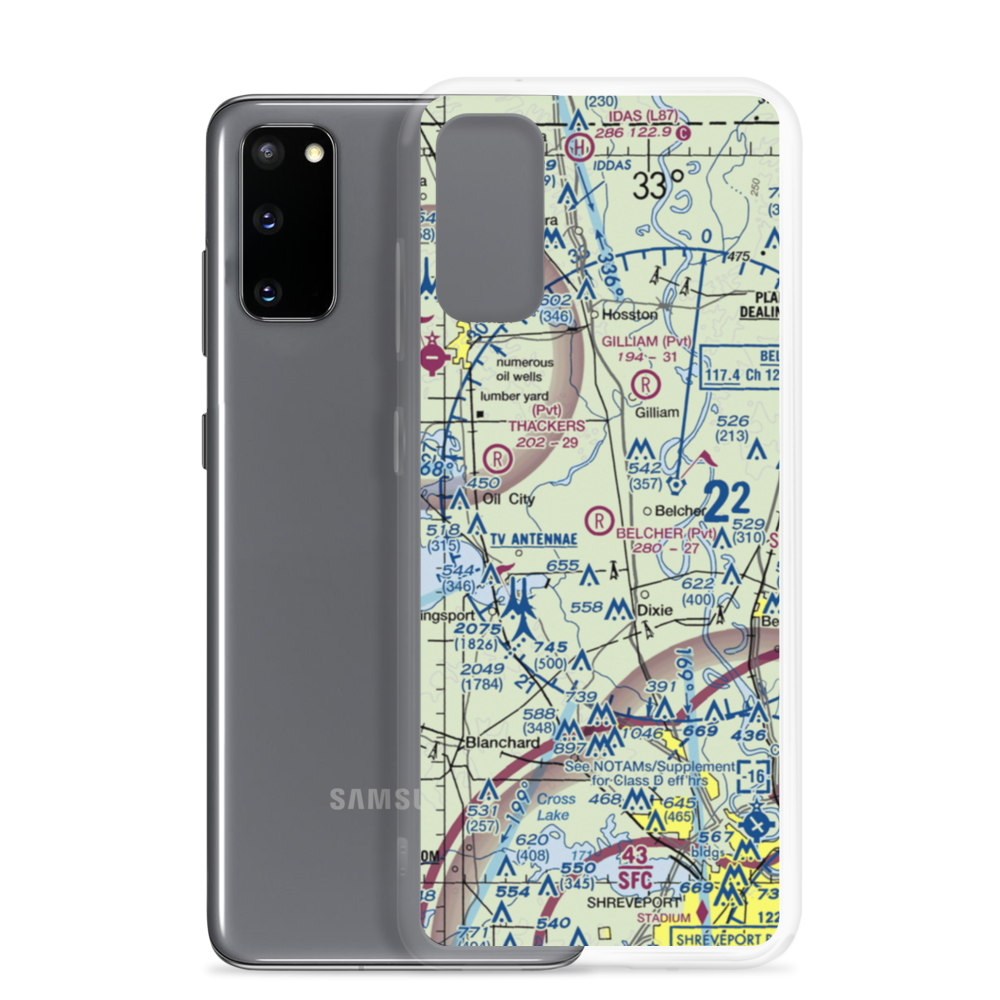 Belcher Airpatch Airport (0LA3) VFR Sectional Samsung Case Samsung Galaxy S20 model shown
