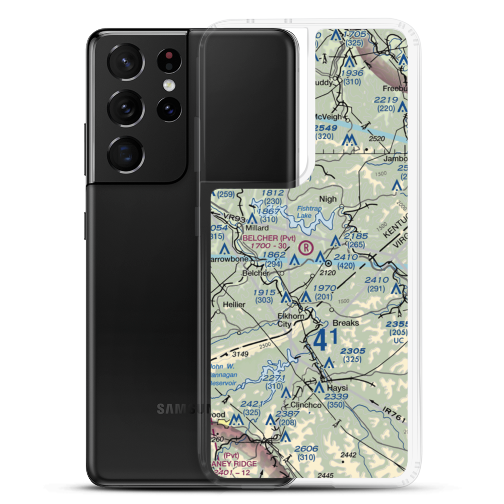 Belcher Regional Airport (57KY) VFR Sectional Samsung Case Samsung Galaxy S21 Ultra model shown