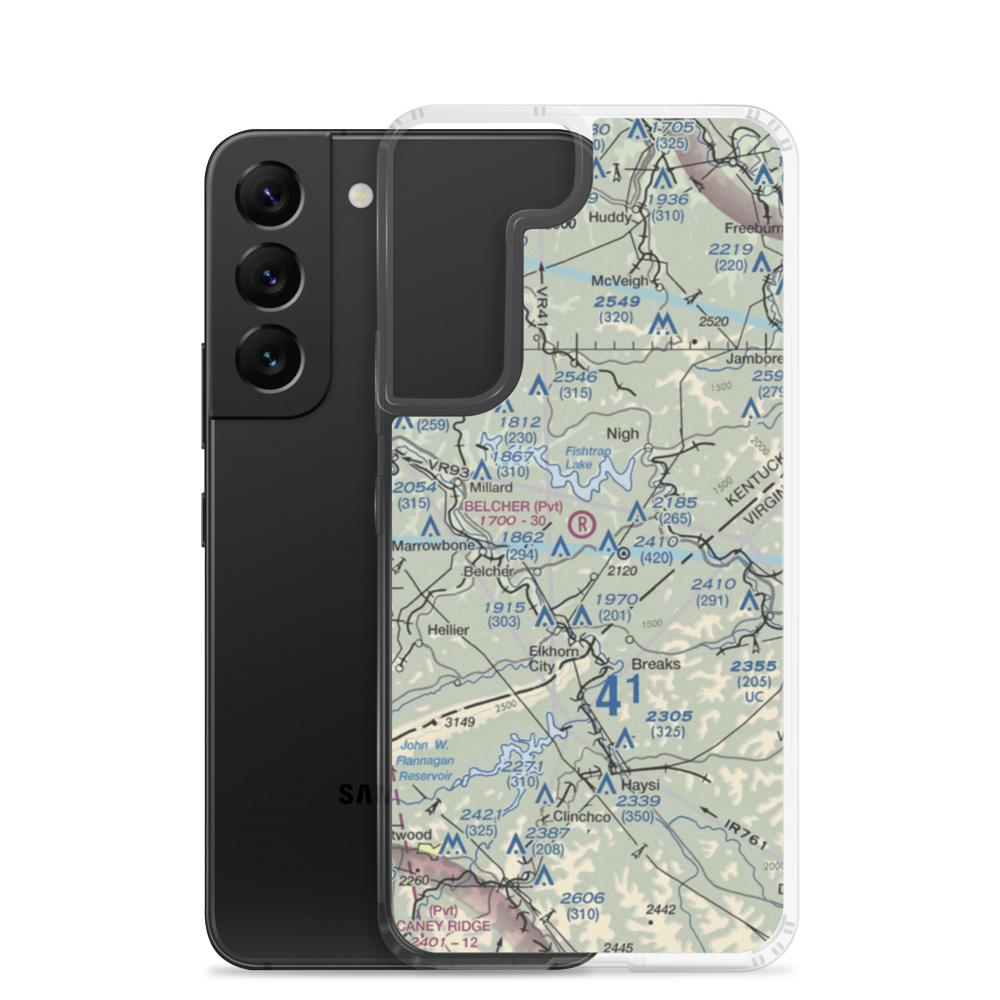 Belcher Regional Airport (57KY) VFR Sectional Samsung Case Samsung Galaxy S22 model shown