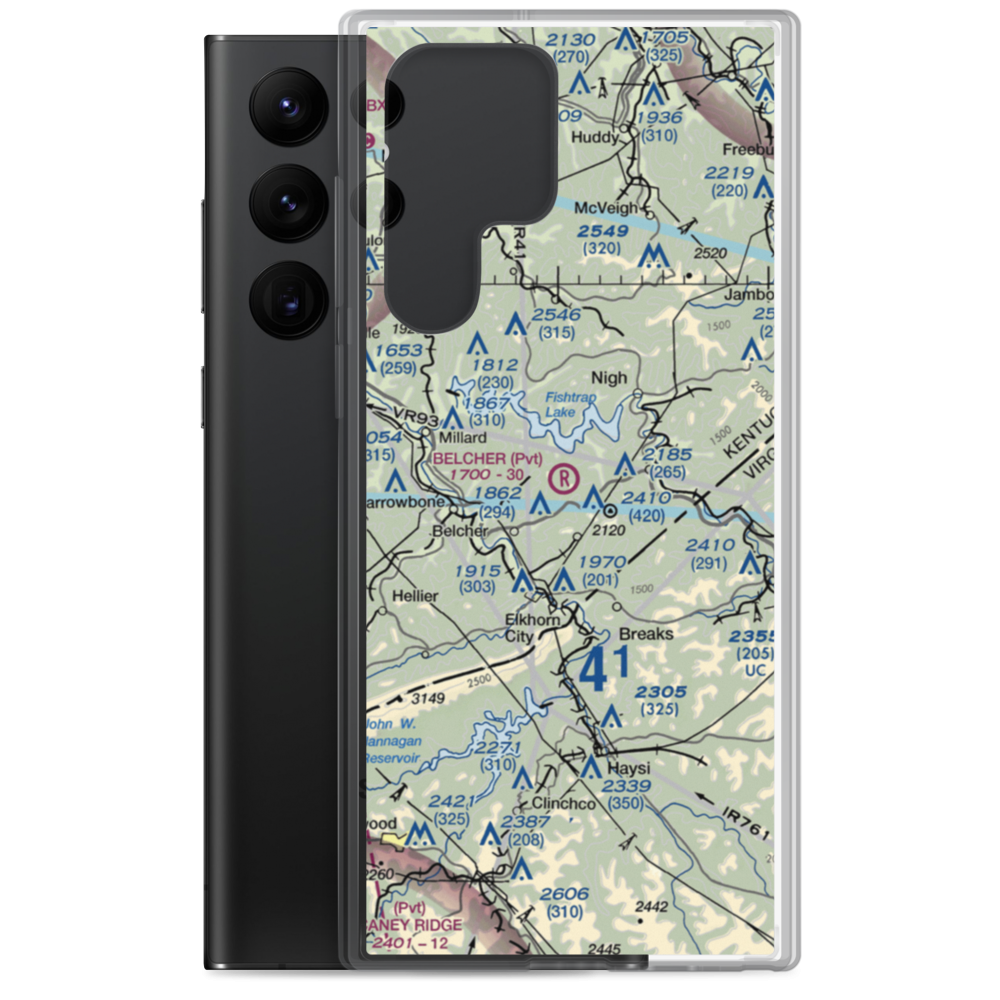 Belcher Regional Airport (57KY) VFR Sectional Samsung Case Samsung Galaxy S22 Ultra model shown