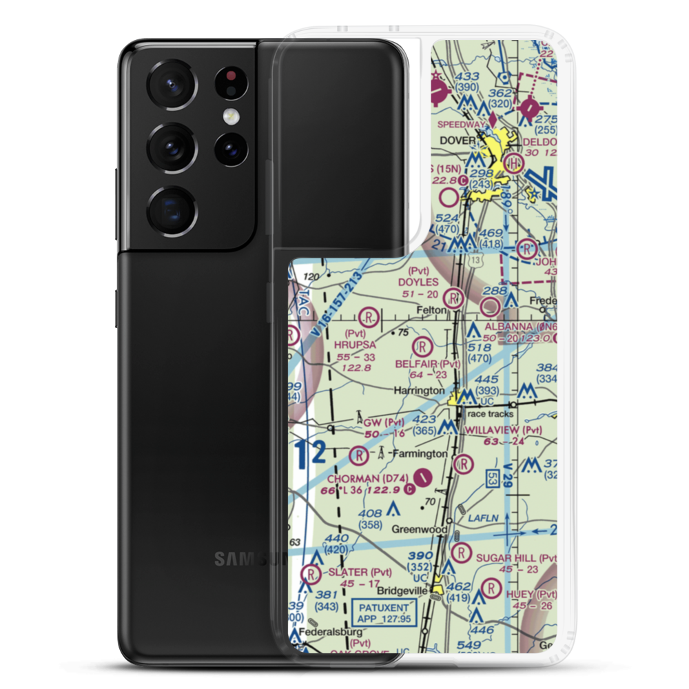 Belfair Airport (DE32) VFR Sectional Samsung Case Samsung Galaxy S21 Ultra model shown