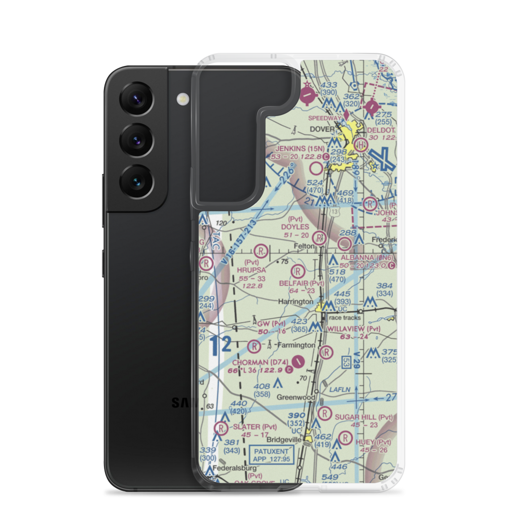 Belfair Airport (DE32) VFR Sectional Samsung Case Samsung Galaxy S22 model shown