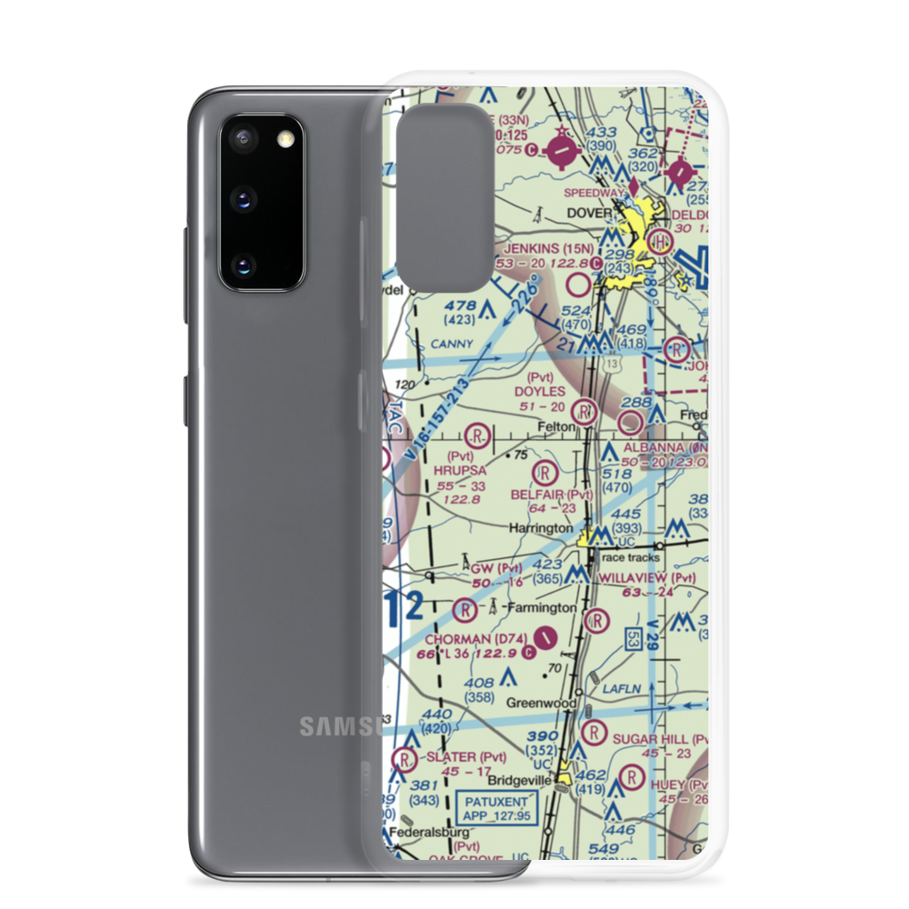Belfair Airport (DE32) VFR Sectional Samsung Case Samsung Galaxy S20 model shown