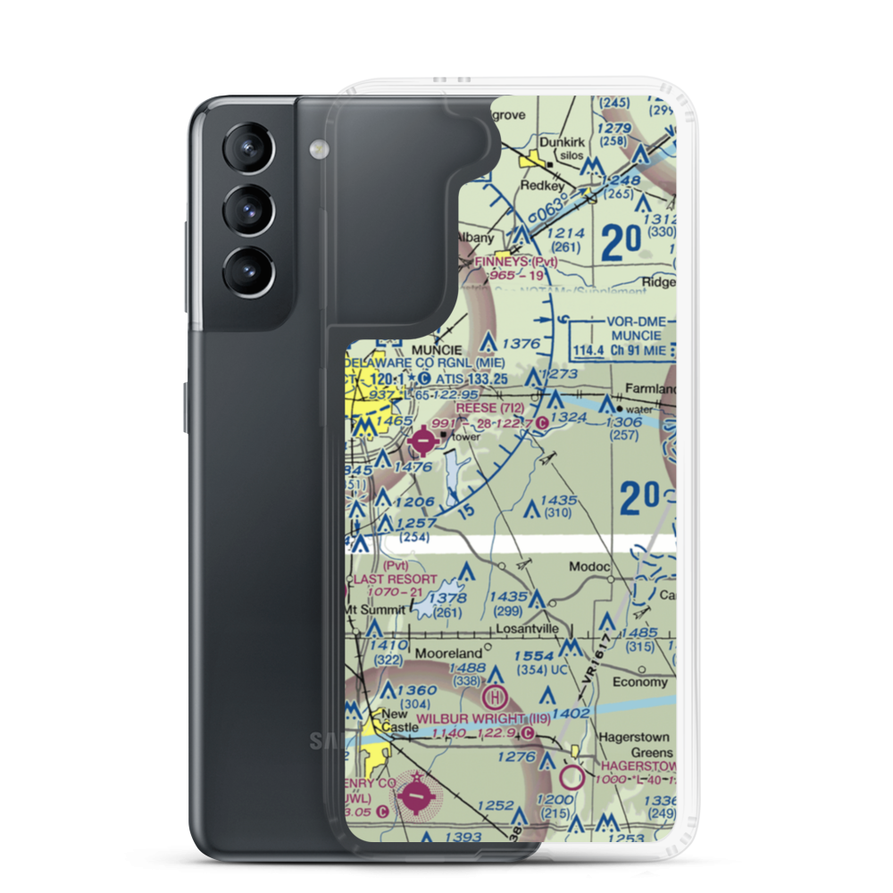Belknap-Icarus Acres Airport (1IN0) VFR Sectional Samsung Case Samsung Galaxy S21 model shown
